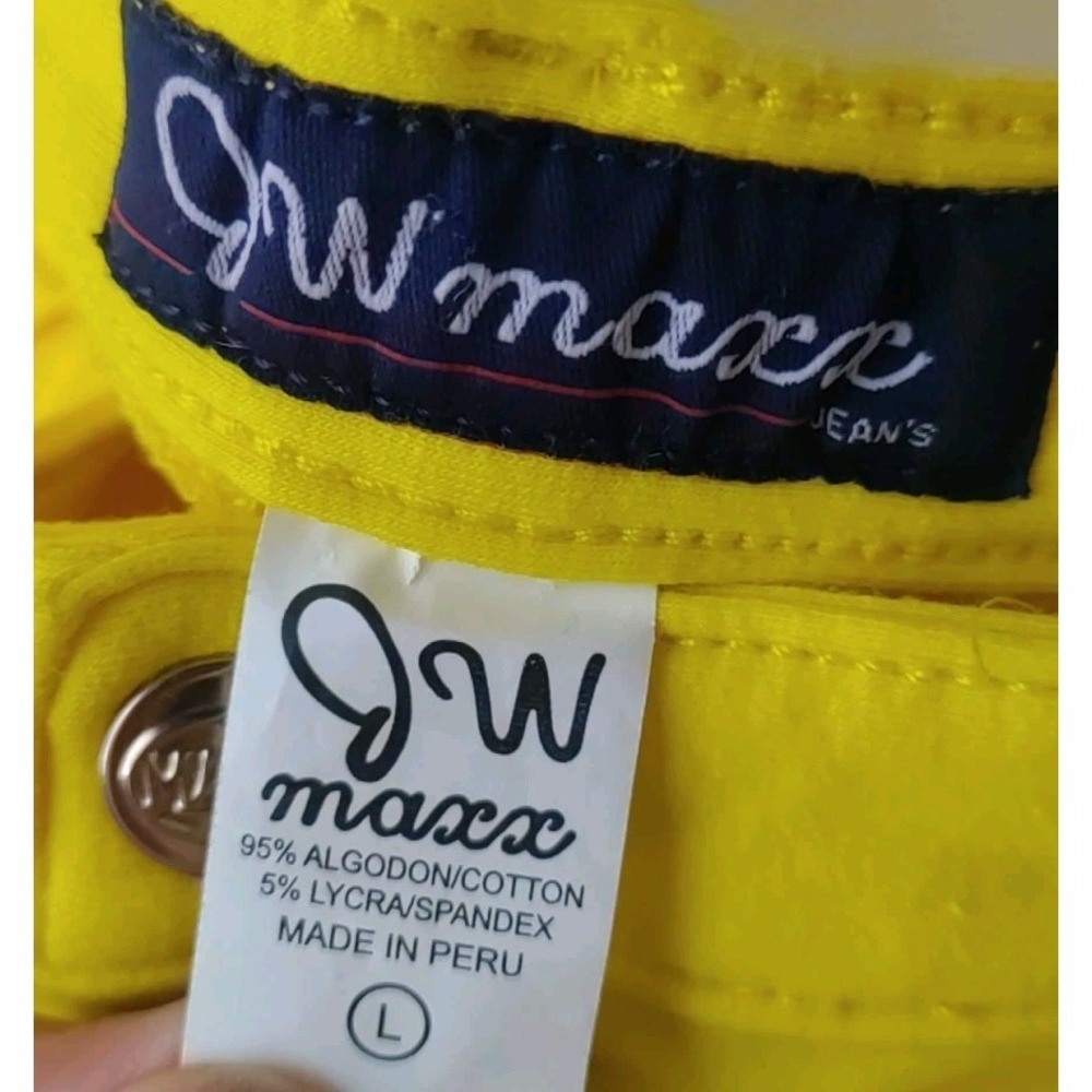 JW Maxx Women Bright Yellow Low Rise Skinny Stretch Jeggings Size L - Picture 4 of 4